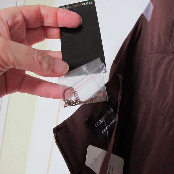 Max&Cleo Mahogany Brown Silk Chiffon Halter Dress NYE Size 10 - Picture 8 of 13